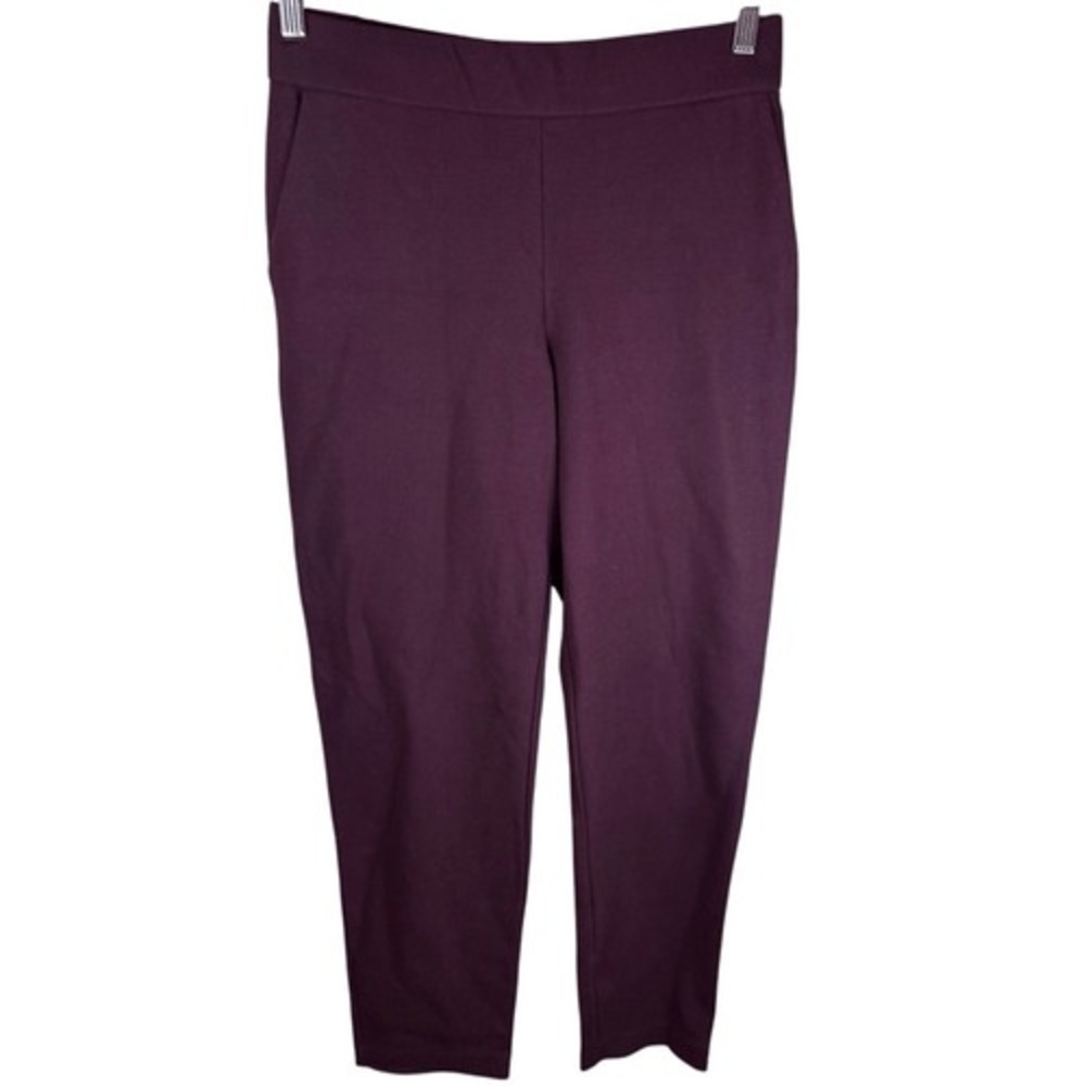 NWT Massimo Dutti Womens Burgundy Classic Pants‎ Size Medium Pockets Office Wear